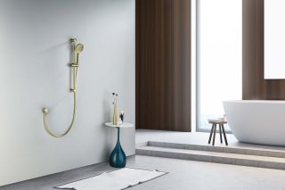 Душевой гарнитур Aquatek Оберон шлифованное золото